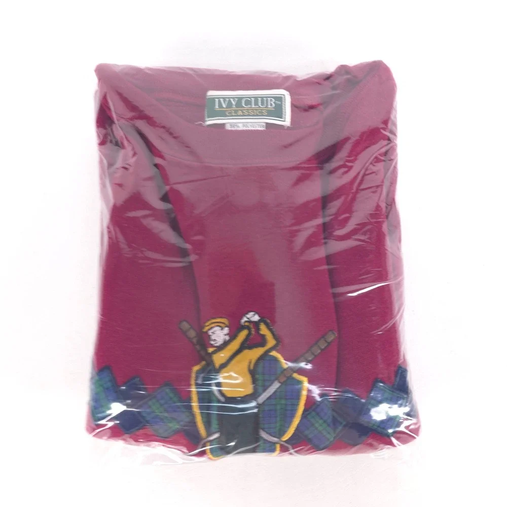 Ivy Club Classics Golf Crewneck‎ Mens XL Maroon 90s Embroidered Retro Throwback